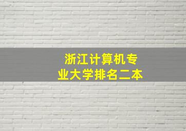 浙江计算机专业大学排名二本