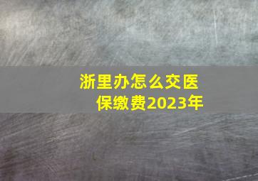 浙里办怎么交医保缴费2023年