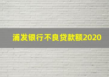 浦发银行不良贷款额2020