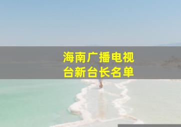 海南广播电视台新台长名单