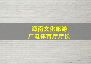 海南文化旅游广电体育厅厅长