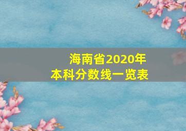 海南省2020年本科分数线一览表