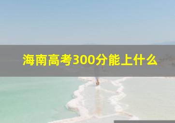 海南高考300分能上什么