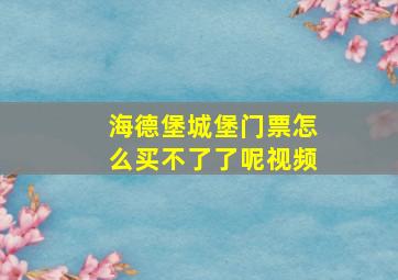 海德堡城堡门票怎么买不了了呢视频