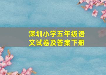 深圳小学五年级语文试卷及答案下册