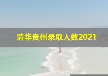 清华贵州录取人数2021