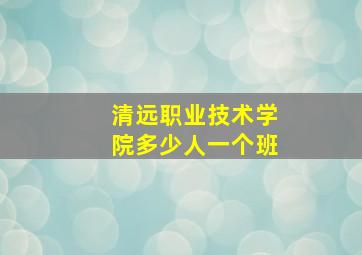 清远职业技术学院多少人一个班