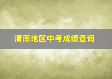 渭南地区中考成绩查询