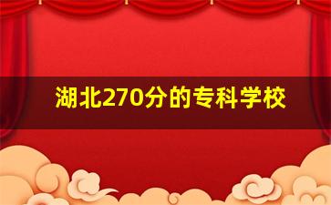 湖北270分的专科学校