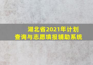 湖北省2021年计划查询与志愿填报辅助系统