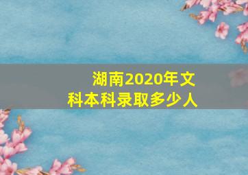 湖南2020年文科本科录取多少人