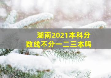 湖南2021本科分数线不分一二三本吗