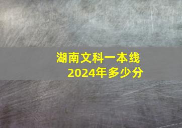 湖南文科一本线2024年多少分