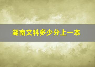 湖南文科多少分上一本