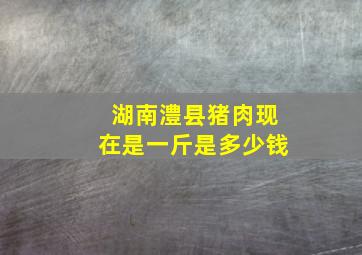 湖南澧县猪肉现在是一斤是多少钱