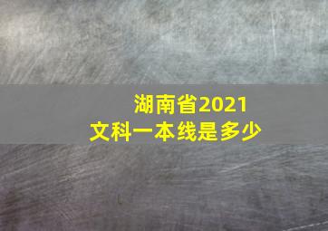 湖南省2021文科一本线是多少