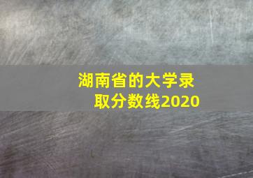 湖南省的大学录取分数线2020