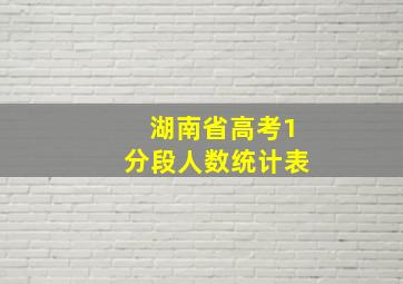 湖南省高考1分段人数统计表