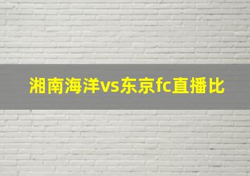 湘南海洋vs东京fc直播比