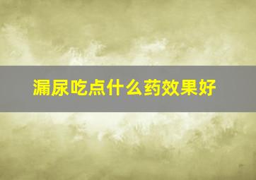 漏尿吃点什么药效果好