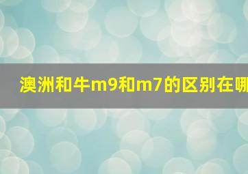 澳洲和牛m9和m7的区别在哪