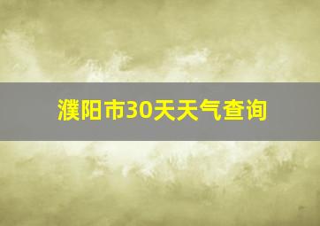 濮阳市30天天气查询