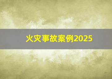 火灾事故案例2025