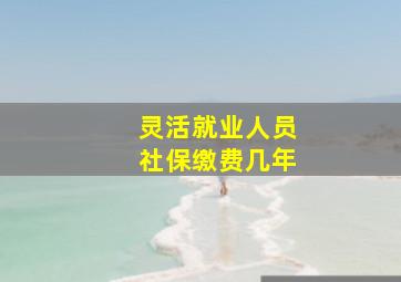 灵活就业人员社保缴费几年