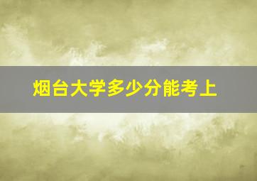 烟台大学多少分能考上