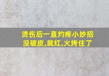 烫伤后一直灼疼小妙招没破皮,就红,火烤住了