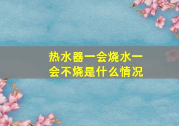 热水器一会烧水一会不烧是什么情况