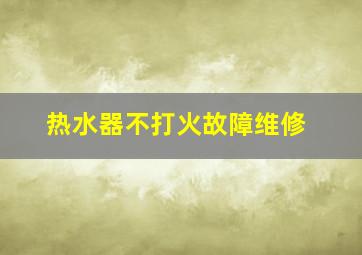 热水器不打火故障维修