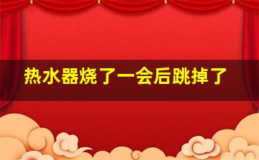 热水器烧了一会后跳掉了