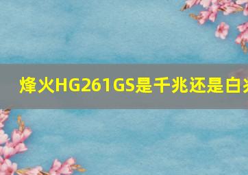 烽火HG261GS是千兆还是白兆