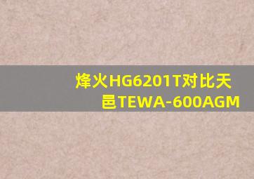 烽火HG6201T对比天邑TEWA-600AGM