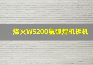 烽火WS200氩弧焊机拆机