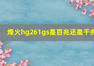 烽火hg261gs是百兆还是千兆