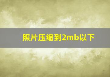 照片压缩到2mb以下