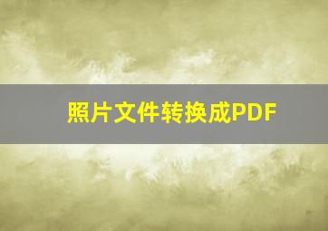 照片文件转换成PDF