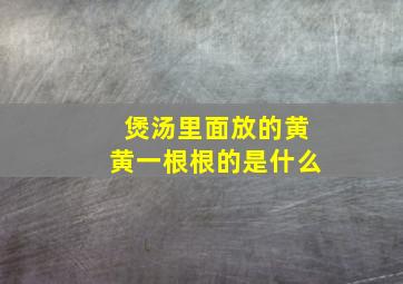 煲汤里面放的黄黄一根根的是什么