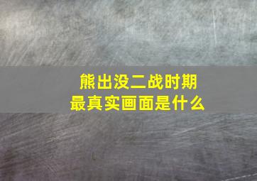 熊出没二战时期最真实画面是什么