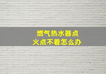 燃气热水器点火点不着怎么办