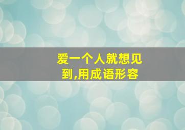 爱一个人就想见到,用成语形容