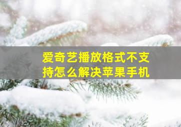 爱奇艺播放格式不支持怎么解决苹果手机