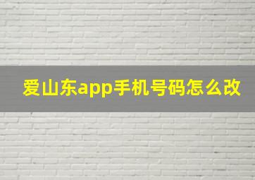 爱山东app手机号码怎么改