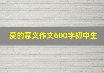 爱的意义作文600字初中生