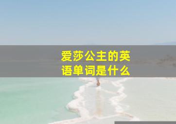 爱莎公主的英语单词是什么