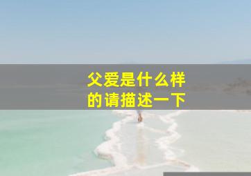 父爱是什么样的请描述一下