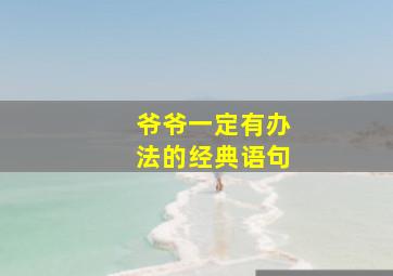 爷爷一定有办法的经典语句