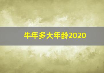 牛年多大年龄2020